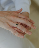 טבעת קושן טורמלין וטייני היילו