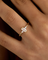 טבעת זהב יהלום אובל טבעי