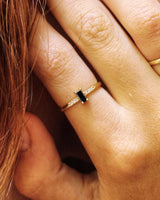 טבעת לי יהלום באגט שחור