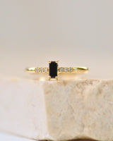 טבעת לי יהלום באגט שחור