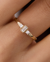 טבעת טל יהלום באגט ופרינסס טבעי