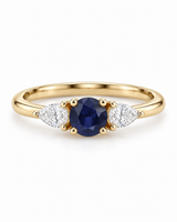 טבעת עינב ספיר ויהלומי טיפה