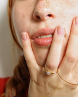 טבעת יהלום אובל וטייני היילו מעבדה