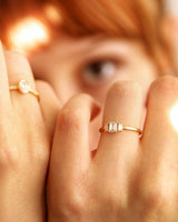 טבעת בילי זהב אמיתי משובצת יהלומים טבעיים