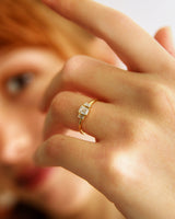 טבעת בילי זהב אמיתי משובצת יהלומים טבעיים