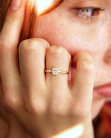 טבעת אוריה מזהב בעבודת יד עם יהלומים טבעיים