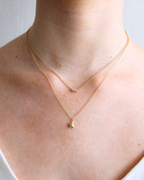 שרשרת זהב לבן משובצת יהלום מעבדה – 42 ס״מ