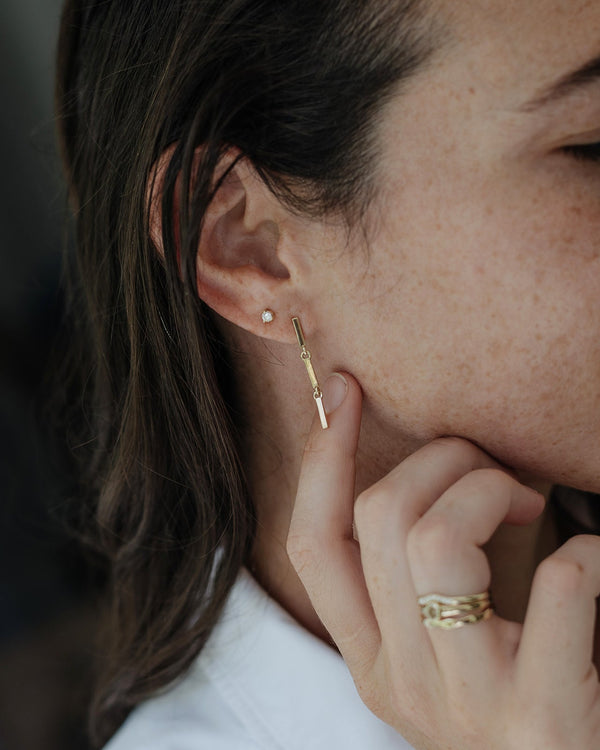 עגילי טריפל בר