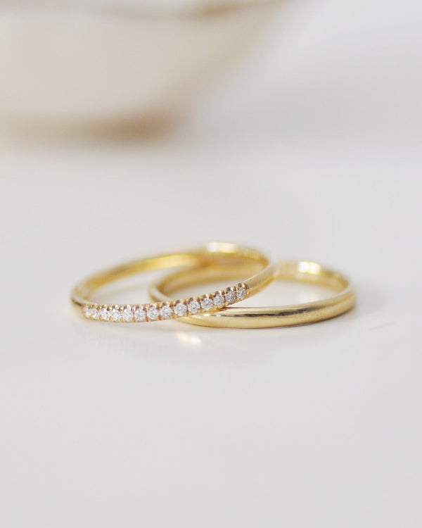 Half eternity לבן Diamond band (6905372770462)