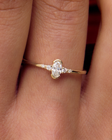 טבעת מותק יהלום אובל טבעי