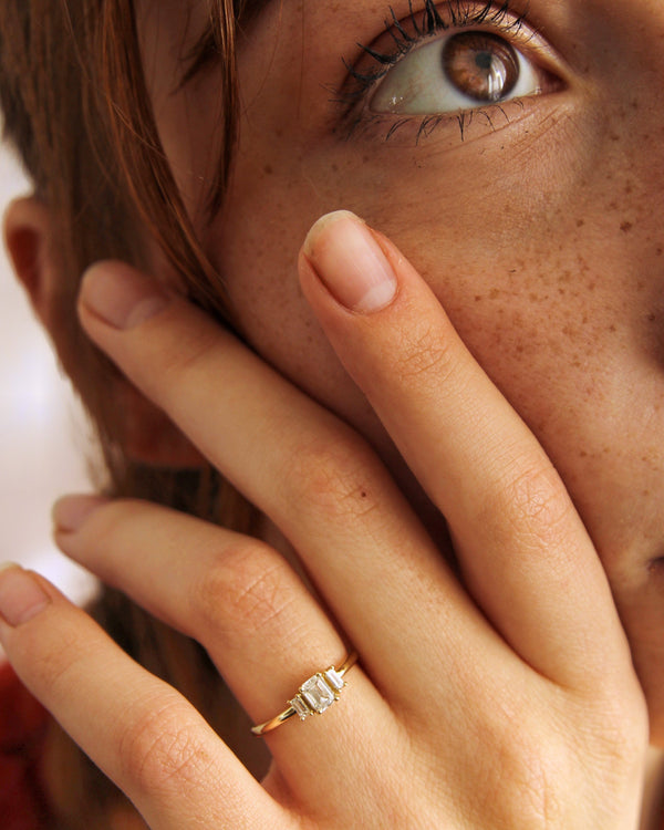 טבעת בילי זהב אמיתי משובצת יהלומים טבעיים