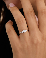 טבעת עינב גדולה 3 יהלומים טבעיים