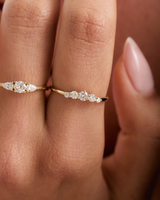 טבעת נעמי חמישה יהלומים טבעיים