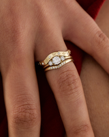 טבעת עינב שלושה יהלומי מעבדה