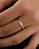 טבעת אוקיף חמישה יהלומי מעבדה