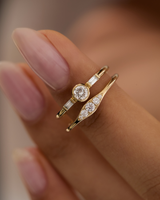 טבעת אוקיף חמישה יהלומי מעבדה