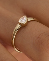 טבעת רותם יהלום טיפה טבעי