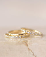 טבעת חצי אינטרניטי יהלומים לבנים