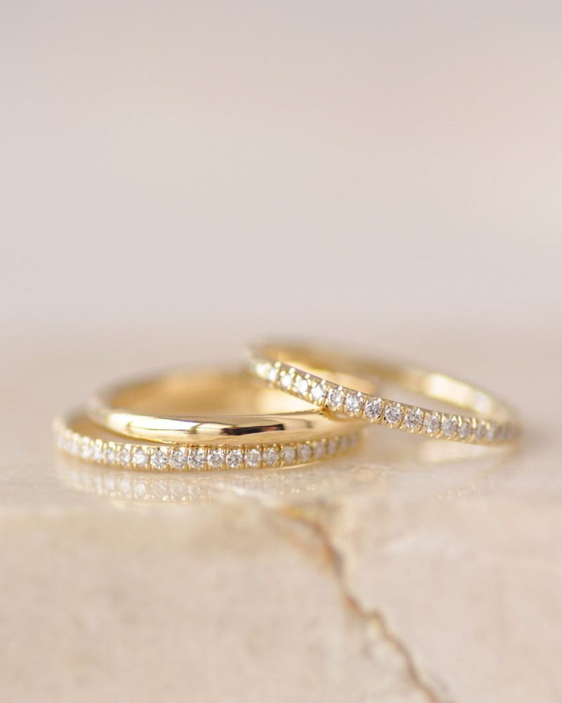 טבעת חצי אינטרניטי יהלומים לבנים