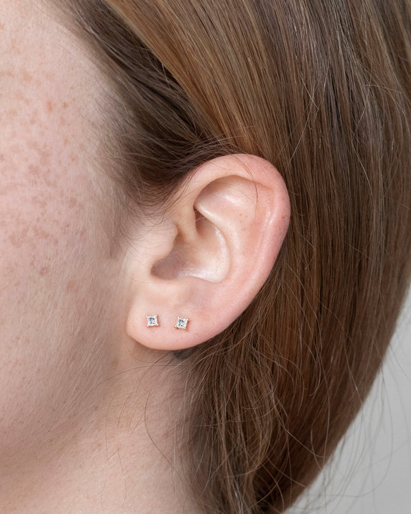 Princess diamond earring (6075512979614)