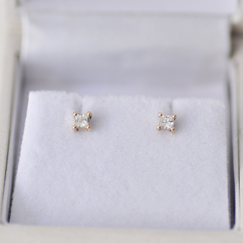 Princess diamond earring (6075512979614)